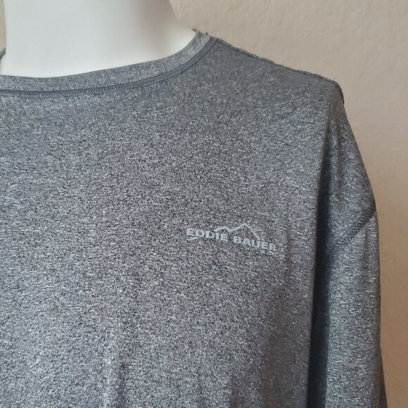 XL Eddie Bauer Performance Heather Gray Logo Shirt - Picture 2 of 8
